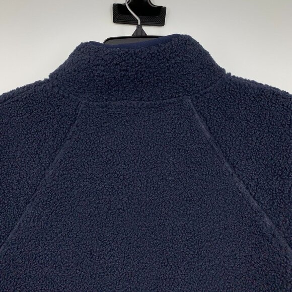 JoyLab Pullover Navy Blue 1/2 Zip Sweater Sherpa Mixed Media - Picture 9 of 11